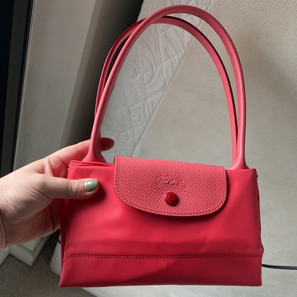 LONGCHAMP Le Pliage Neo Bag PINK CLASSIC TOTE with zip New condition - Picture 5 of 12